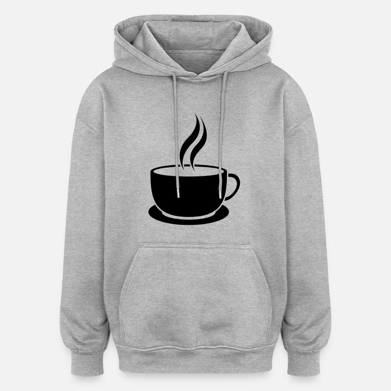 Cafe-Tasse - Oversized Unisex Hoodie - Grau meliert