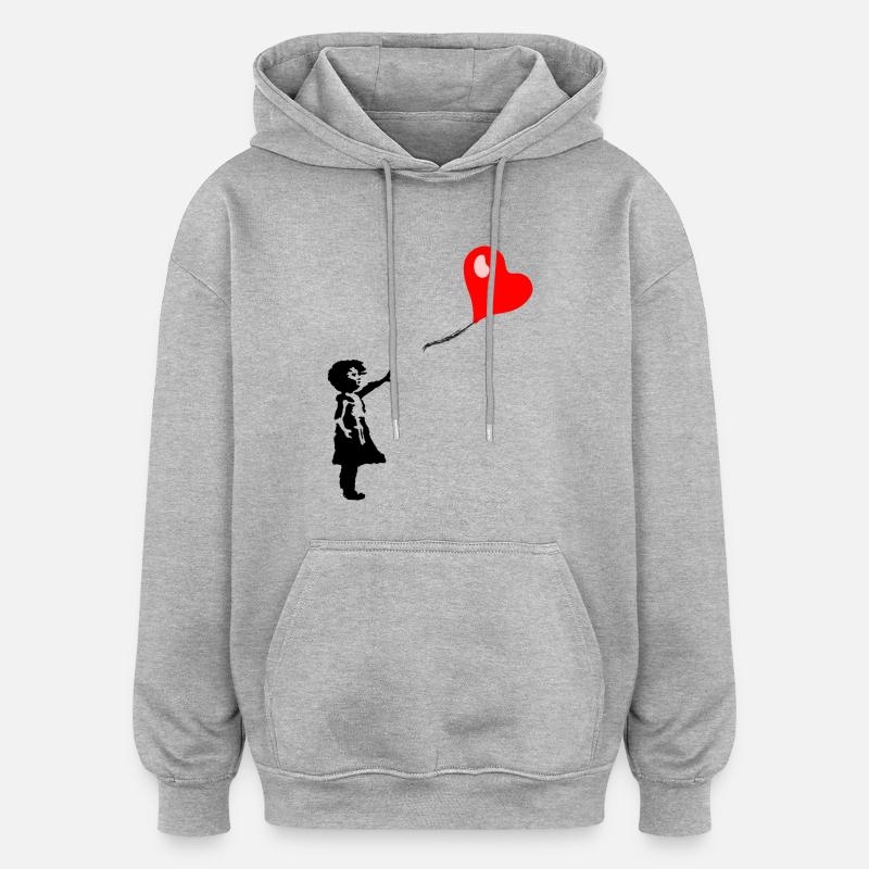 Ballon Kind - Oversized Unisex Hoodie - Grau meliert