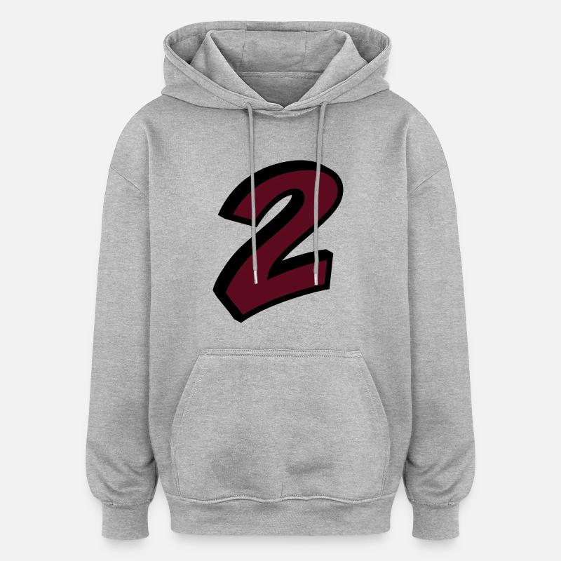 2 - Sweat à capuche oversize unisexe - gris chiné