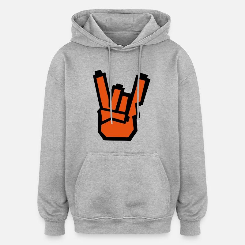symbol punk1 - Sweat à capuche oversize unisexe - gris chiné