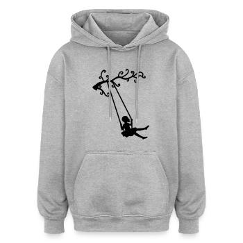 swing girl, schaukel - Oversized Unisex Hoodie - Grau meliert - Vorne - Noah (186cm)