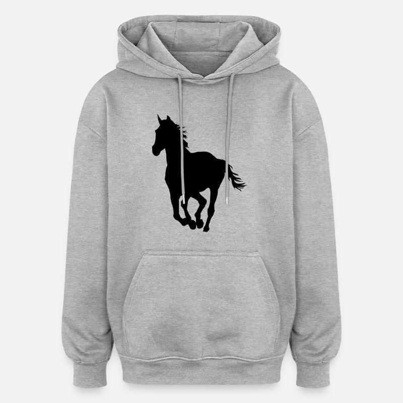 hippiques - Sweat à capuche oversize unisexe - gris chiné