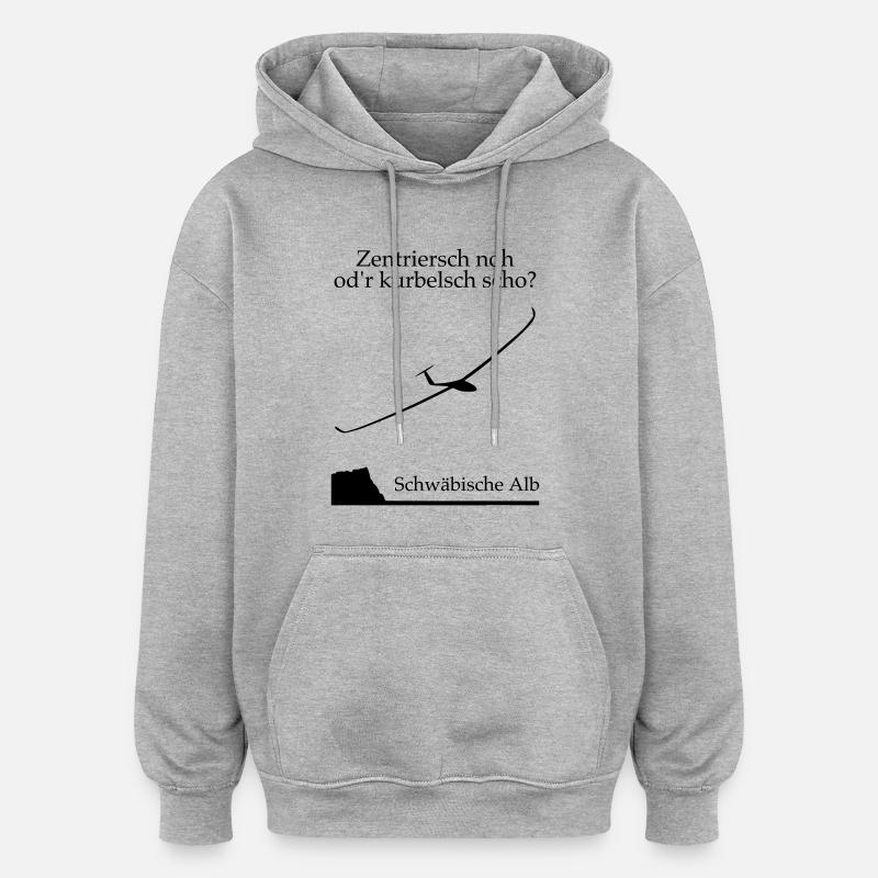Zentrierst Du noch - Oversized Unisex Hoodie - Grau meliert