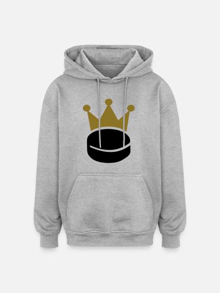 Eishockey - Oversized Unisex Hoodie - Grau meliert