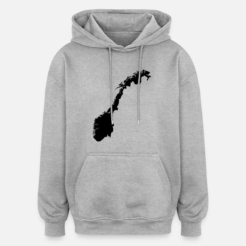 Norwegen - Oversized Unisex Hoodie - Grau meliert