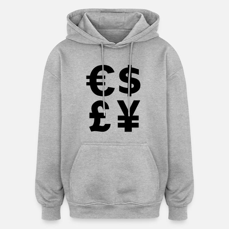 Argent - Sweat à capuche oversize unisexe - gris chiné