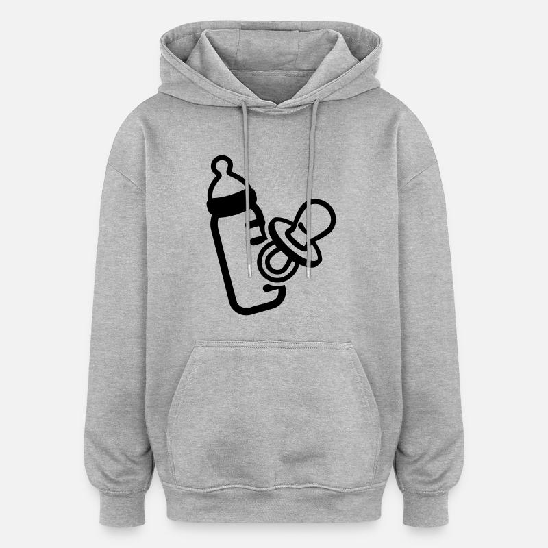 Bébé - Sweat à capuche oversize unisexe - gris chiné