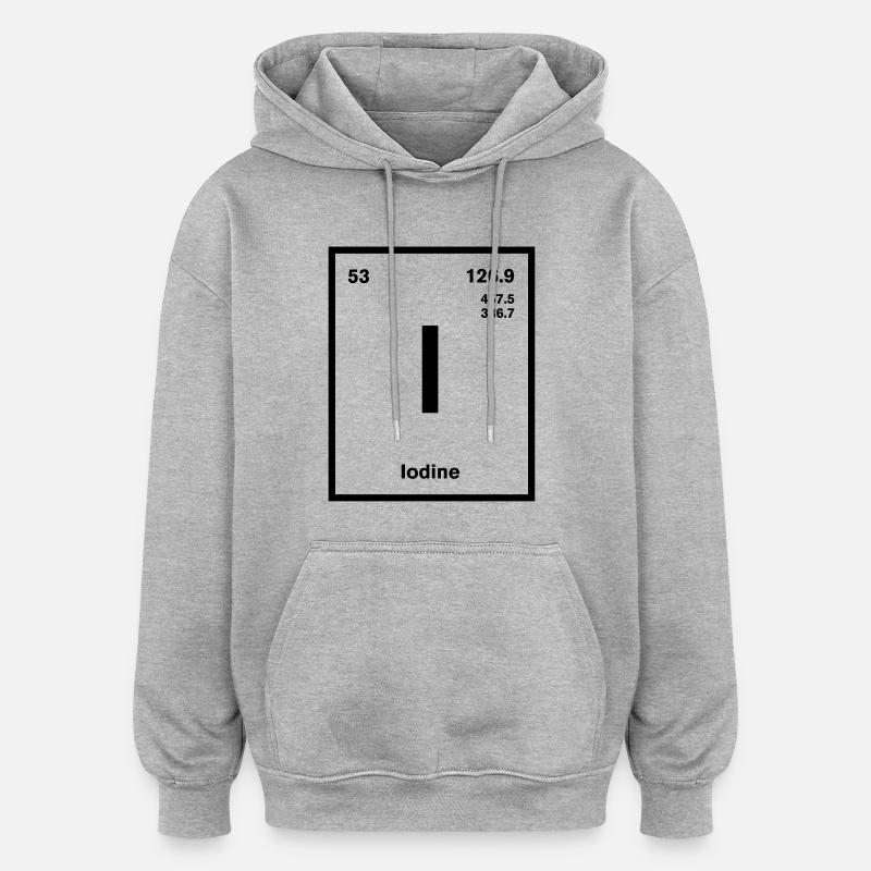 Iodine Element im Periodensystem - Oversized Unisex Hoodie - Grau meliert