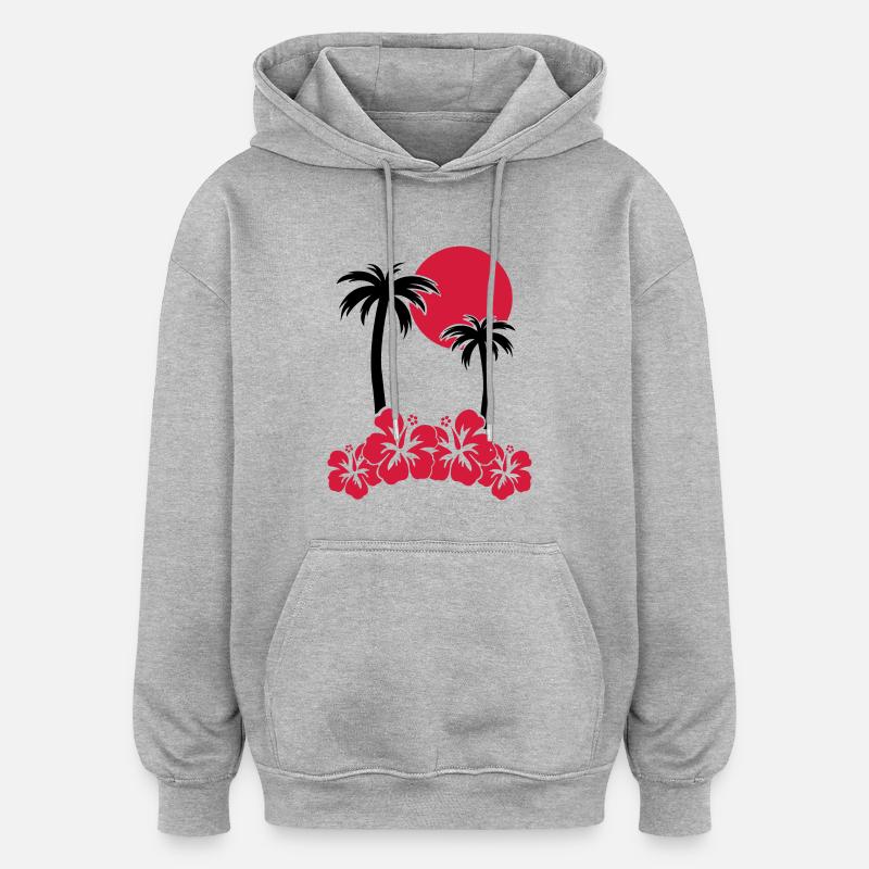 insel - Sweat à capuche oversize unisexe - gris chiné