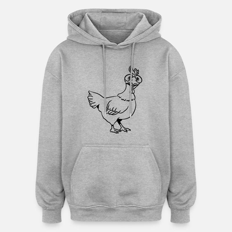 Stupid funny chicken - Oversized Unisex Hoodie - heather grey