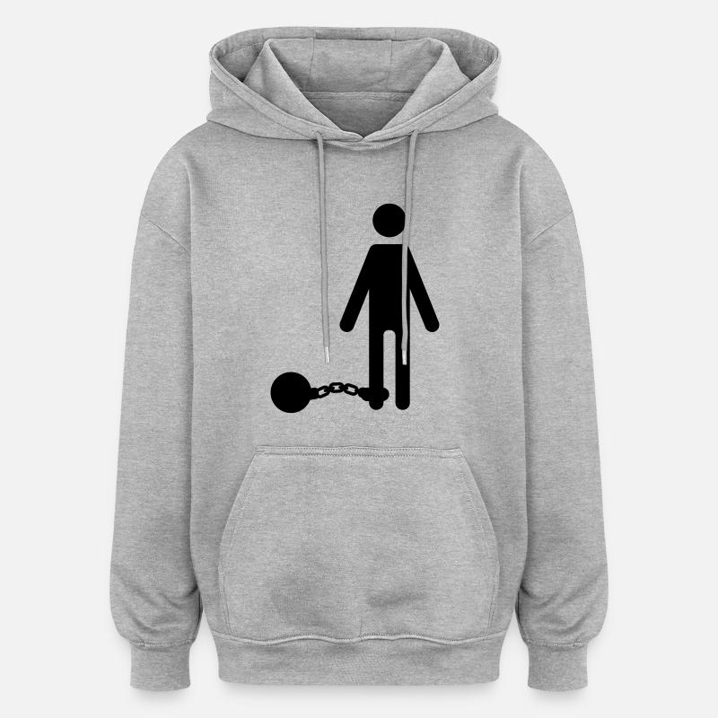 mariage - Sweat à capuche oversize unisexe - gris chiné