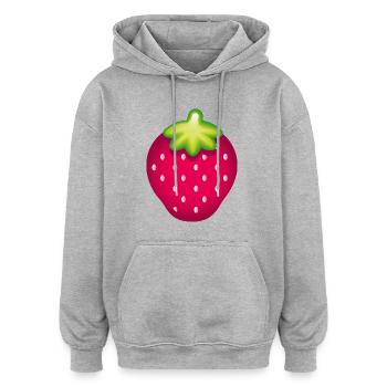 Smiley Strawberry - Oversized Unisex Hoodie - Grau meliert - Vorne - Noah (186cm)