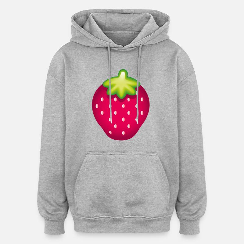 Smiley Strawberry - Sweat à capuche oversize unisexe - gris chiné