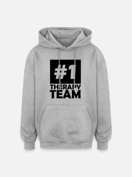 number one therapy team - Oversized Unisex Hoodie - heather grey