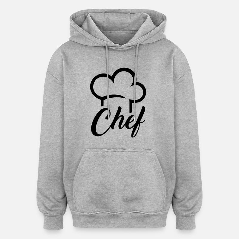 Cuisinier - Sweat à capuche oversize unisexe - gris chiné