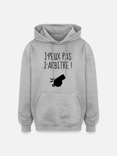 Arbitre / Arbitrage / Sport / Sifflet - Sweat à capuche oversize unisexe - gris chiné