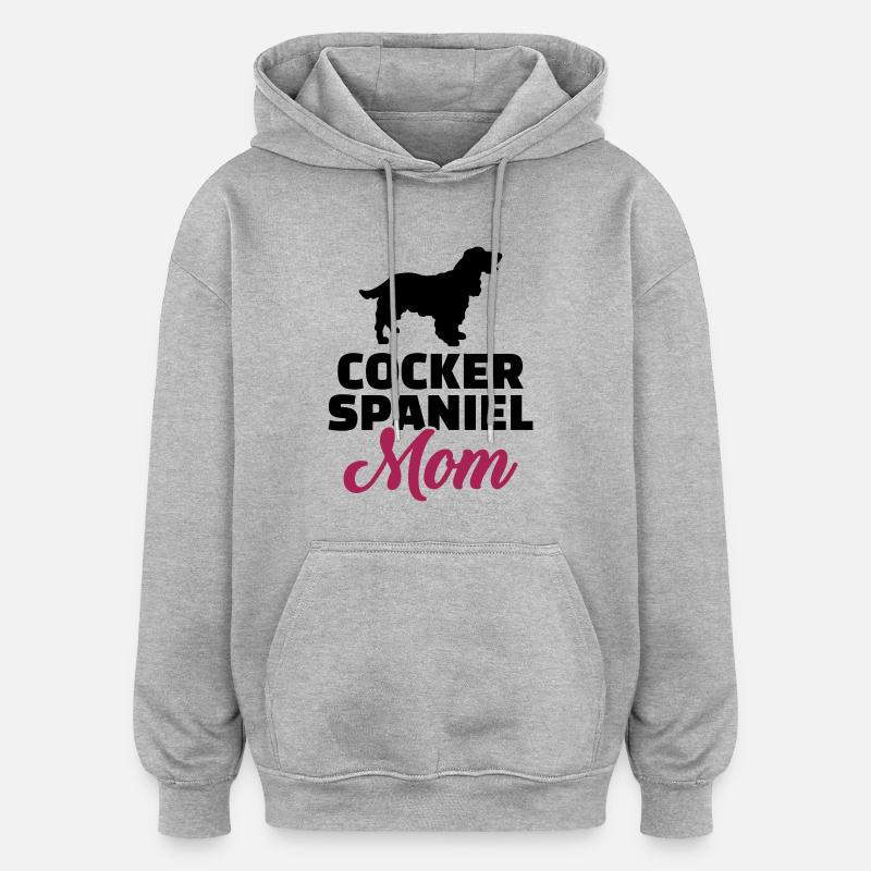 Cocker Spaniel - Sweat à capuche oversize unisexe - gris chiné
