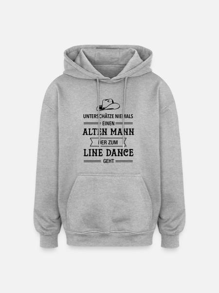 Vieil homme - danse de ligne - papa grand-père - Sweat à capuche oversize unisexe - gris chiné