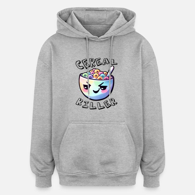 Tueur de céréales - Sweat à capuche oversize unisexe - gris chiné