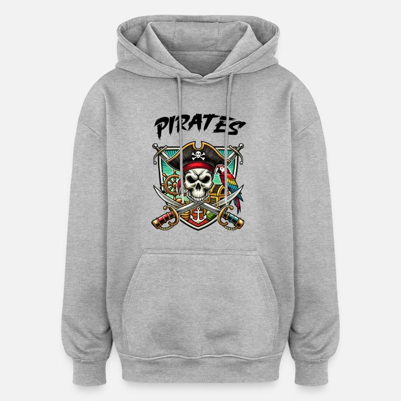 Pirates - Sweat à capuche oversize unisexe - gris chiné