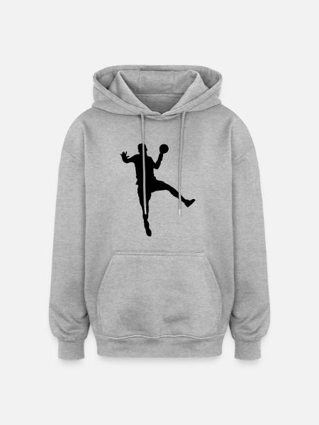 handball - Oversized Unisex Hoodie - Grau meliert