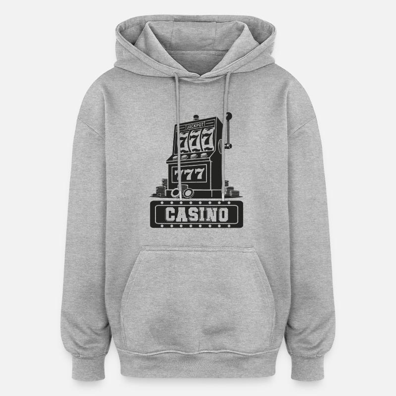 Jackpot Machine à sous Casino - Sweat à capuche oversize unisexe - gris chiné
