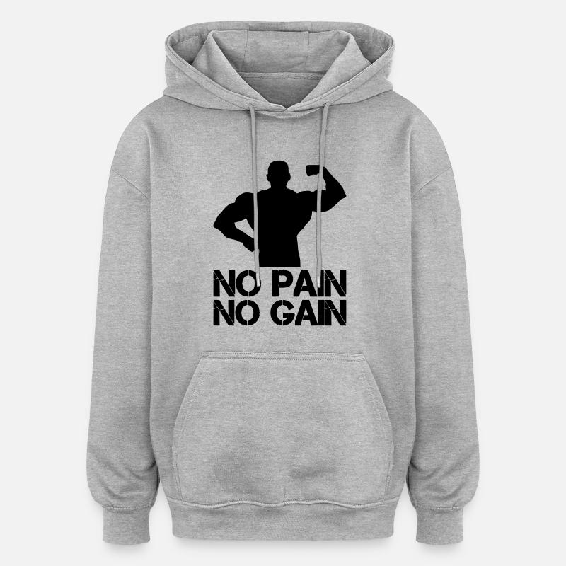 Gain de douleur Bodybuilder - Sweat à capuche oversize unisexe - gris chiné