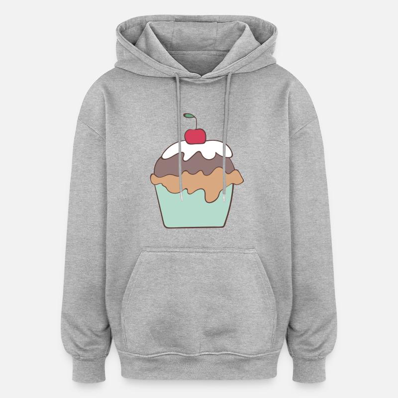 Petit gâteau - Sweat à capuche oversize unisexe - gris chiné