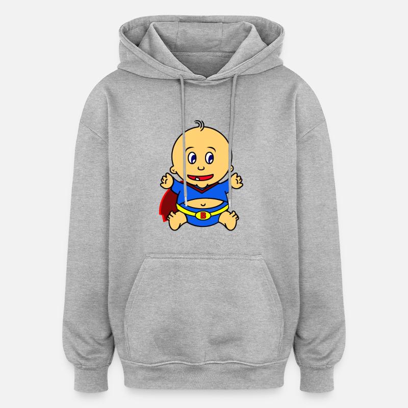 Super Bébé - Sweat à capuche oversize unisexe - gris chiné