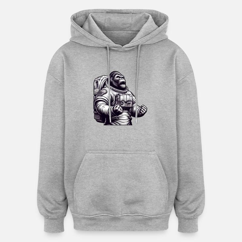 Gorilla astronaut in space - Oversized Unisex Hoodie - heather grey