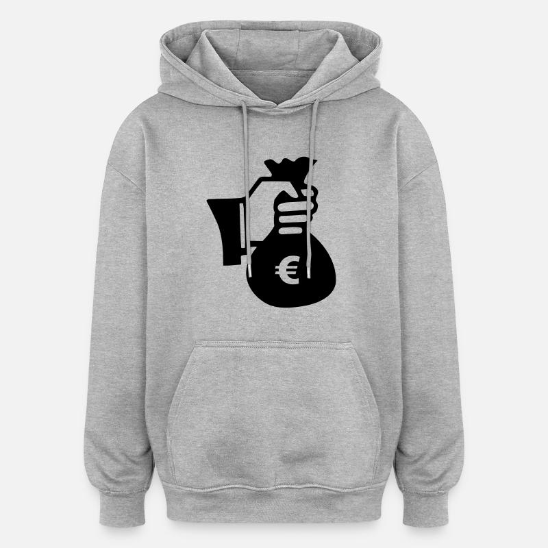 Dollar Argent Banque - Sweat à capuche oversize unisexe - gris chiné