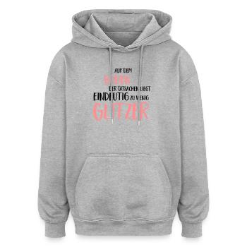 Lustiger Spruch - Oversized Unisex Hoodie - Grau meliert - Vorne - Noah (186cm)