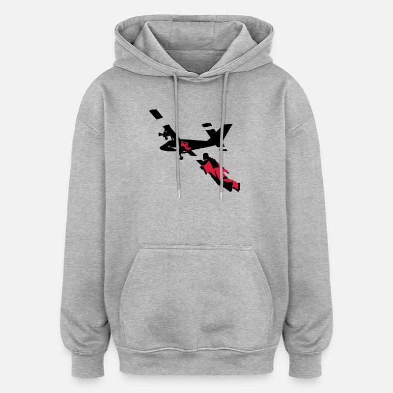 wingsuit_1 - Sweat à capuche oversize unisexe - gris chiné