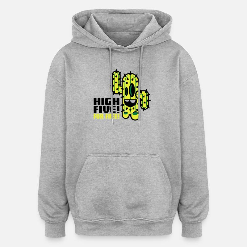kaktus comic - Oversized Unisex Hoodie - Grau meliert