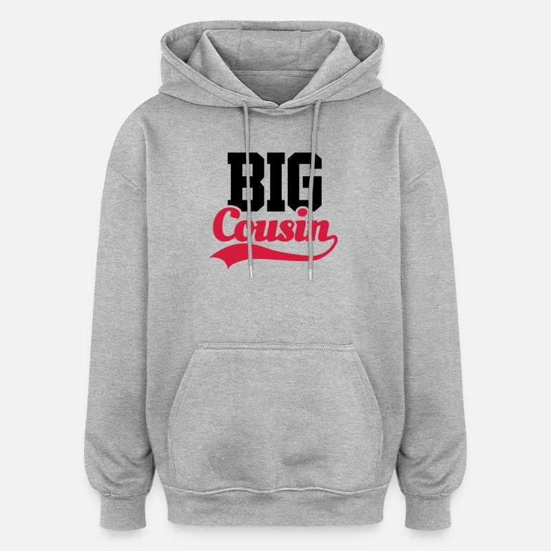 Big Cousin - Sweat à capuche oversize unisexe - gris chiné