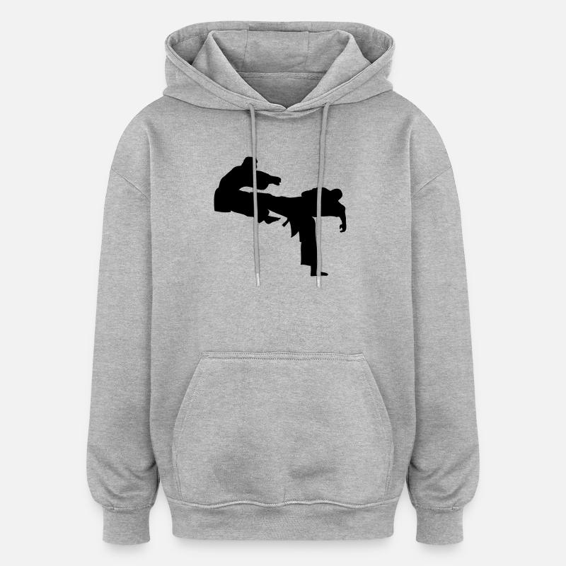 Kick geri kick karate - Oversized Unisex Hoodie - heather grey