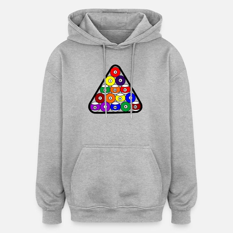 Snookerbälle für Snookerschläger oder Lüge - Oversized Unisex Hoodie - Grau meliert