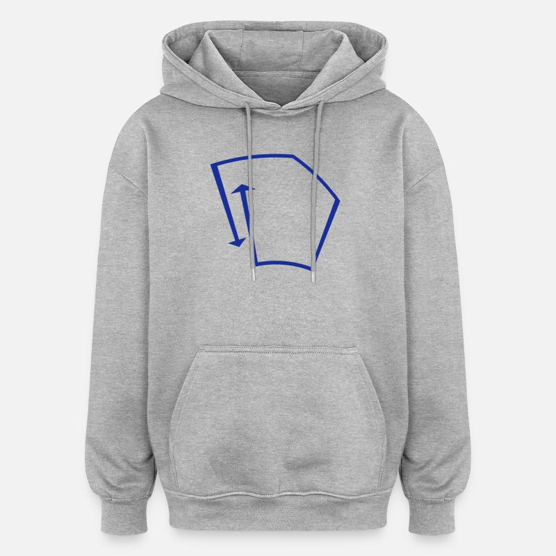 Flèches bleu détour - Sweat à capuche oversize unisexe - gris chiné