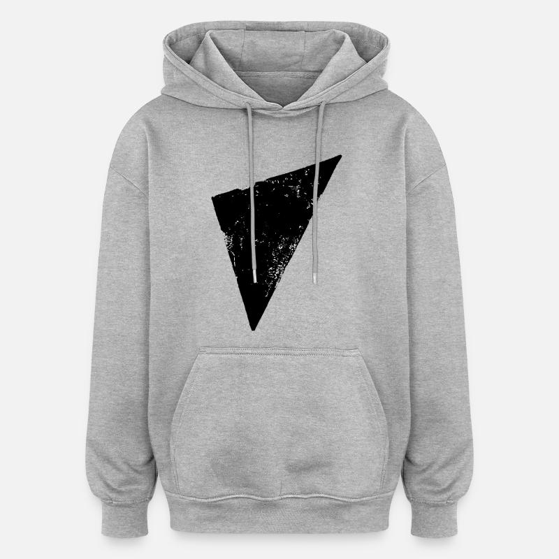 Triangle | Polygone | Triangle - Sweat à capuche oversize unisexe - gris chiné