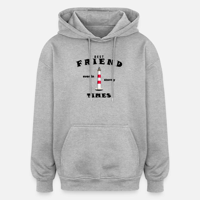 Bester Freund, beste Freundin, Freunde, Englisch - Oversized Unisex Hoodie - Grau meliert