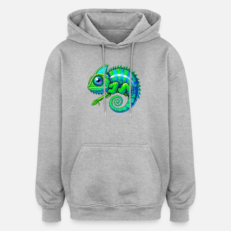 Chamäleon - Oversized Unisex Hoodie - Grau meliert
