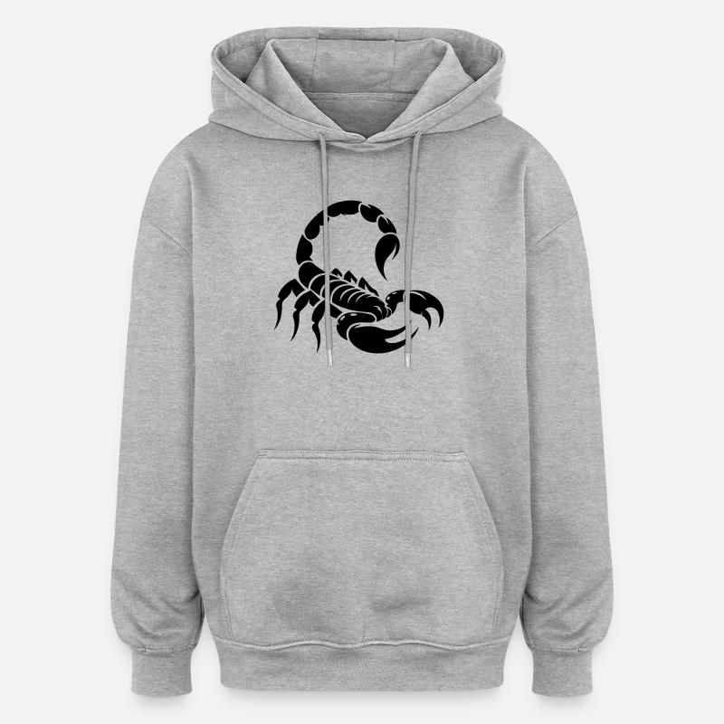 Scorpion 2 - Sweat à capuche oversize unisexe - gris chiné
