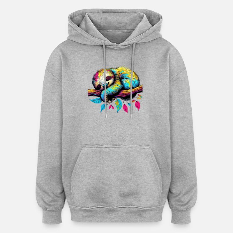 Sloth - Oversized Unisex Hoodie - heather grey
