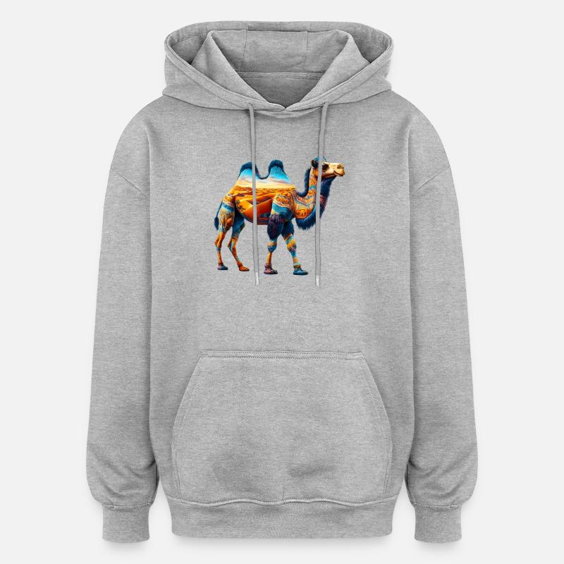 Kamel - Oversized luvtröja unisex - gråmelerad
