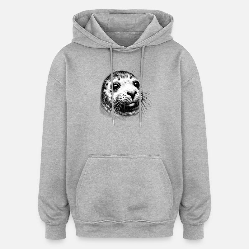 Siegel - Oversized Unisex Hoodie - Grau meliert