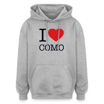 J’ADORE CÔME - Sweat à capuche oversize unisexe - gris chiné - Devant - Noah (186cm)