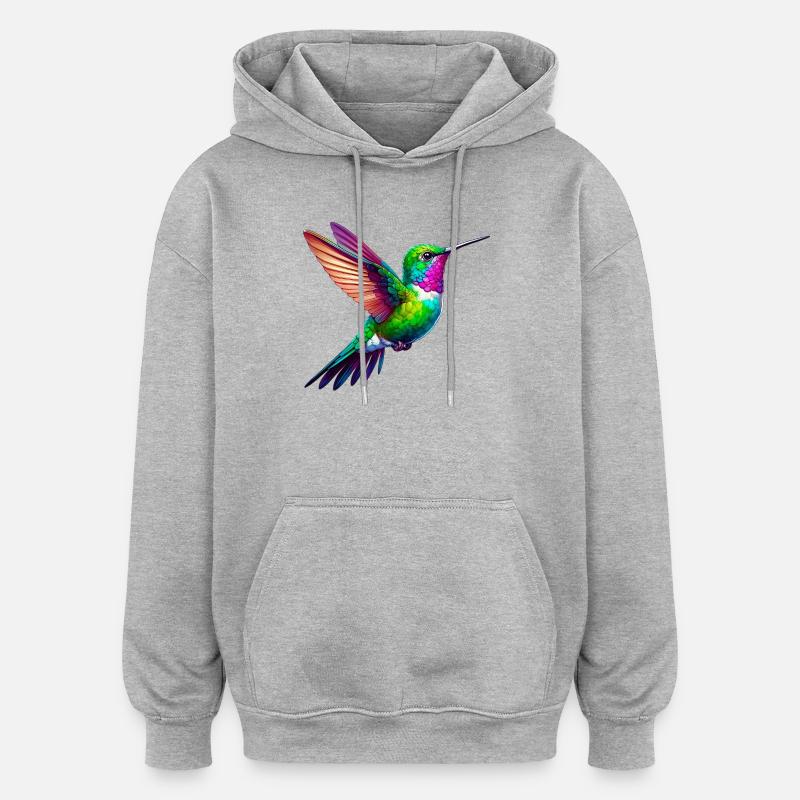 Colibri - Sweat à capuche oversize unisexe - gris chiné