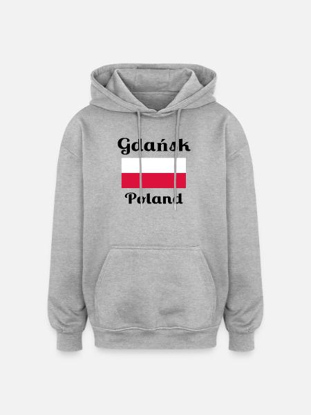 Gdańsk, Poland - Stylish prints - Oversized Unisex Hoodie - heather grey