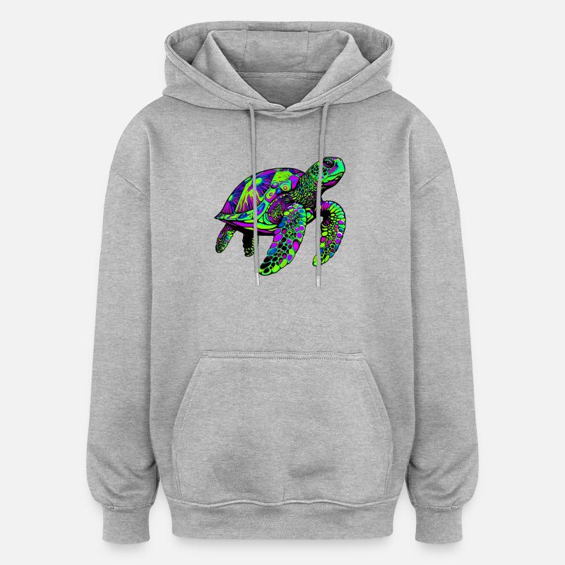 Meeresschildkröte - Oversized Unisex Hoodie - Grau meliert