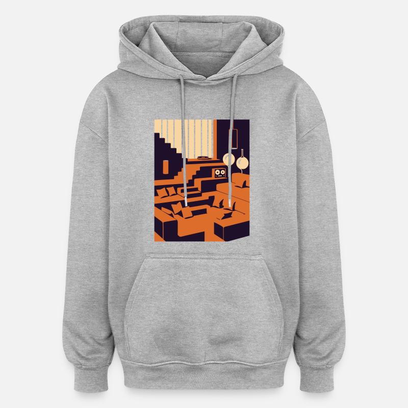 Rêve de design d’intérieur - Sweat à capuche oversize unisexe - gris chiné